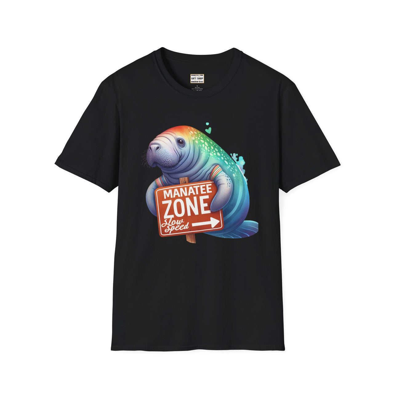 Watercolor Manatee • Unisex Softstyle T-Shirt