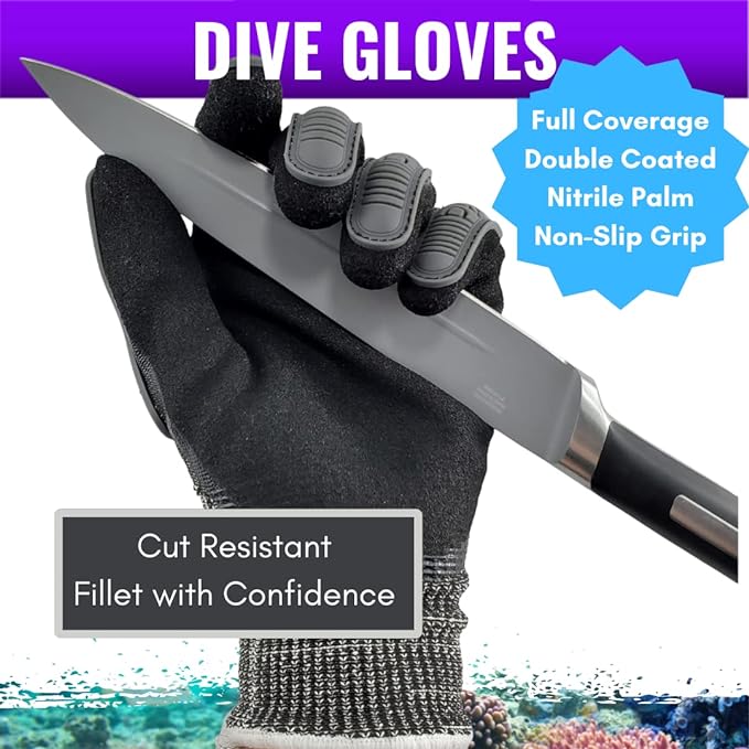 Premium Protection Dive Gloves -  Cut Resistant