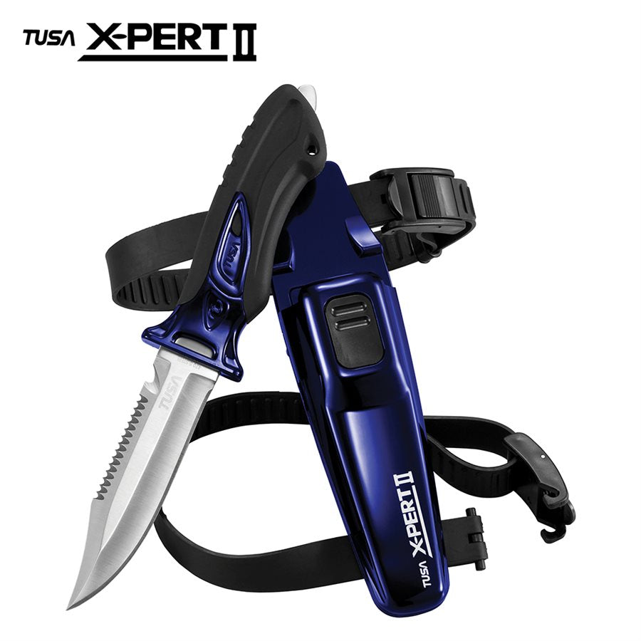 Tusa X-Pert II Knife - Cobalt Blue (Drop Point Blade)