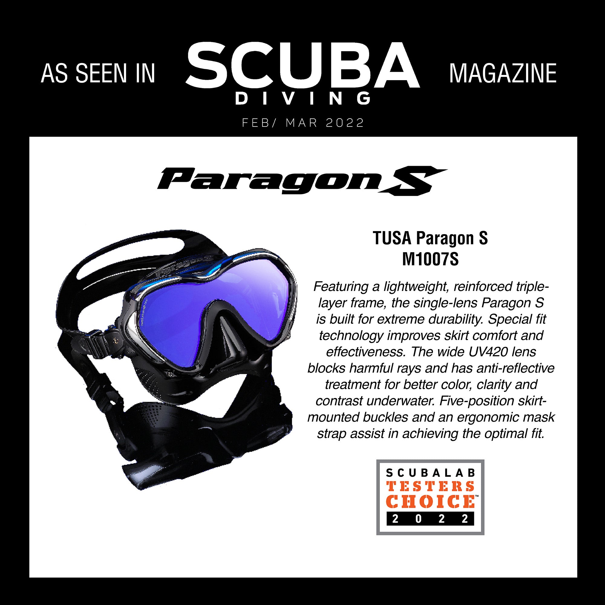 TUSA Paragon M1007SQB 水中マスク 国内正規品 黄色