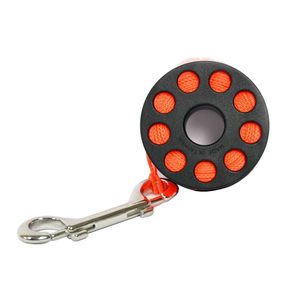 Spool with Stainless Steel Double Bolt Snap Clip 150FT Orange Line